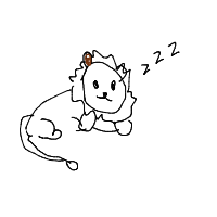 sleeping lion drawing by kiwi in Artbitrator
