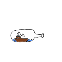 ship in bottle drawing by col-croberts in Artbitrator