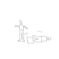 person falling over drawing by janet in Artbitrator