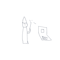 wizard at tech startup drawing by janet in Artbitrator
