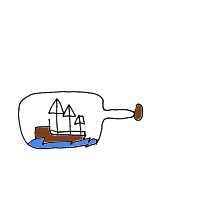 ship in bottle drawing by col-croberts in Artbitrator