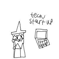 wizard at tech startup drawing by col-croberts in Artbitrator