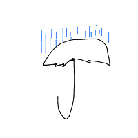 umbrella in rain drawing by eliswede in Artbitrator