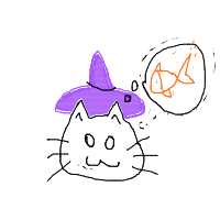 a cat with a hat dreaming about fish with a thought bubble drawing by player-kgr025lzh in Artbitrator