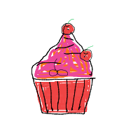cupcake with cherry drawing by guest-18p70p7xd in Artbitrator