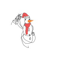 waving snowman drawing by guest-9k1rv3k1h in Artbitrator