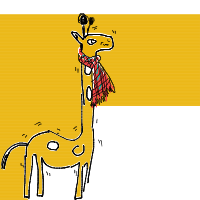 giraffe with scarf drawing by adzwinz123 in Artbitrator