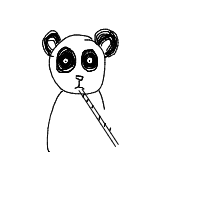 panda eating bamboo drawing by adzwinz123 in Artbitrator