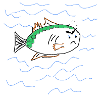 grumpy fish drawing by adzwinz123 in Artbitrator