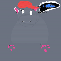 a cat with a hat dreaming about fish with a thought bubble drawing by player-rjnm8cue5 in Artbitrator