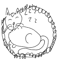 sleeping cat drawing by adam2 in Artbitrator
