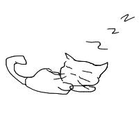 sleeping cat drawing by lilcherrytree in Artbitrator