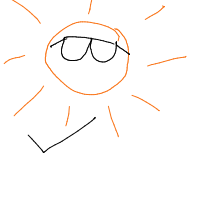 sun wearing sunglasses drawing by mjane in Artbitrator