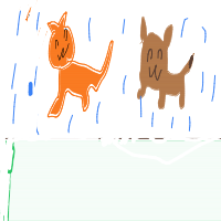 raining cats and dogs drawing by baston2 in Artbitrator
