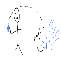 throwing water balloon drawing by kelsey4741 in Artbitrator