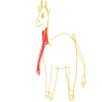 giraffe with scarf drawing by besa3 in Artbitrator