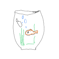 fish in bowl drawing by besa3 in Artbitrator