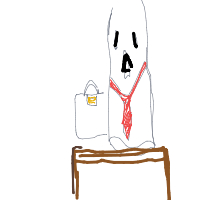 ghost at job interview drawing by besa3 in Artbitrator