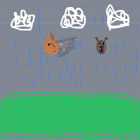 raining cats and dogs drawing by kelsey4741 in Artbitrator