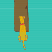 dog waiting at door drawing by kelsey4741 in Artbitrator