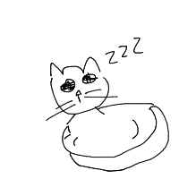 sleeping cat drawing by adam2 in Artbitrator
