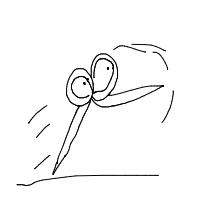 pair of scissors running drawing by gary in Artbitrator