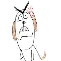 grumpy dog drawing by schmizherlong in Artbitrator