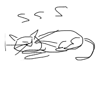 sleeping cat drawing by aggressivepotatoh in Artbitrator