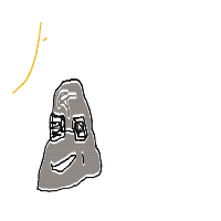 rock with sunglasses drawing by philloup in Artbitrator