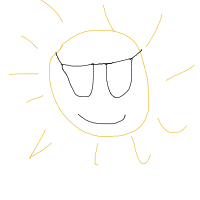 sun wearing sunglasses drawing by ppsharp in Artbitrator