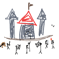 castle siege drawing by authenticate in Artbitrator