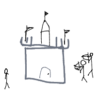 castle siege drawing by authenticate in Artbitrator