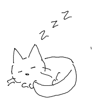 sleeping cat drawing by reggtoo in Artbitrator
