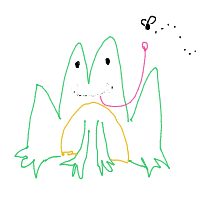 happy frog drawing by reggtoo in Artbitrator