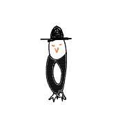 penguin with a hat drawing by adzwinz123 in Artbitrator