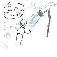 singing in shower drawing by wolfbitelenny in Artbitrator
