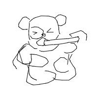 panda eating bamboo drawing by kheebav in Artbitrator