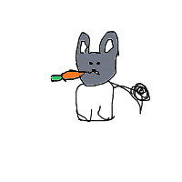 rabbit eating carrot drawing by complexity in Artbitrator