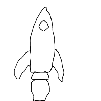 rocket ship drawing by complexity in Artbitrator