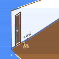 dog waiting at door drawing by synthesis in Artbitrator