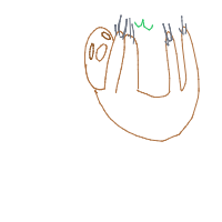 sloth hanging drawing by besa3 in Artbitrator