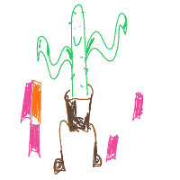 dancing cactus drawing by handsome_pants in Artbitrator