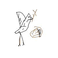 bird building nest drawing by cjustus34 in Artbitrator