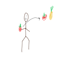 throwing food drawing by miraw in Artbitrator