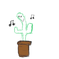 dancing cactus drawing by andreaaaaaa223 in Artbitrator
