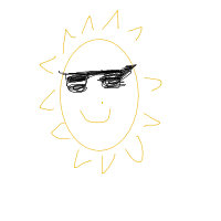 sun wearing sunglasses drawing by andreaaaaaa223 in Artbitrator