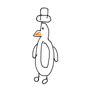 penguin with a hat drawing by peachelody in Artbitrator