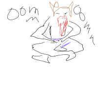 viking at yoga class drawing by midgy in Artbitrator