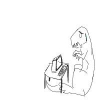 dinosaur in modern office drawing by lauralu in Artbitrator