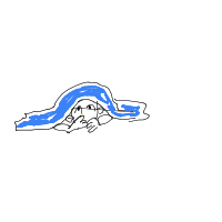 hiding under blanket drawing by laura in Artbitrator
